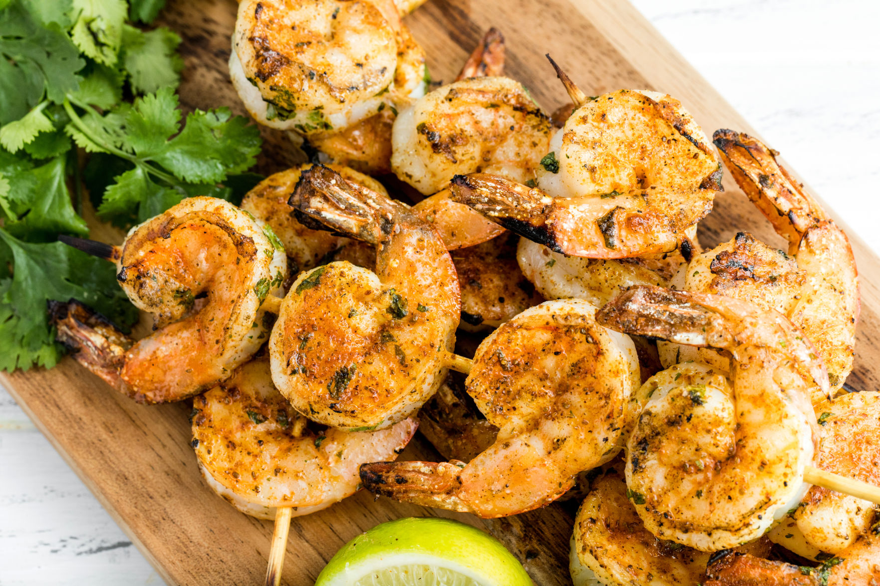 Old Bay cilantro Lime Shrimp (grilled)